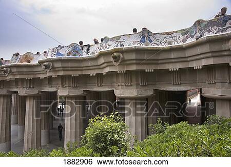 Upper Terrace In Park Güell; Barcelona, Spain View Large Photo Image Stock Photograph - Upper Terrace In Park Güell; Barcelona, Spain. Fotosearch