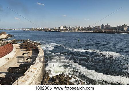 View From The Castillo Del Morro To La Habana Skyline; Havana, Cuba View Large Photo Image Stock Photography - View From The Castillo Del Morro To La Habana Skyline; Havana, Cuba. Fotosearch