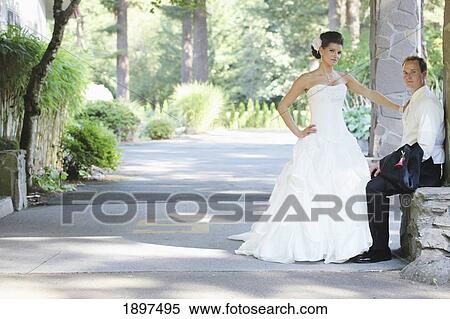 a bride and groom; troutdale, oregon, united states of america View Large Photo Image Stock Photography - a bride and groom; troutdale, oregon, united states of america. Fotosearch
