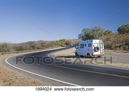 a camper van stopped on the side of the road outside cordoba; argentina View Large Photo Image Picture - a camper van stopped on the side of the road outside cordoba; argentina. Fotosearch