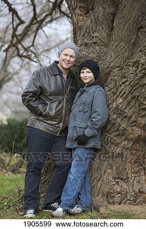 Stock Photo - a father and son; grimsby, ontario, canada. Fotosearch