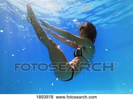 a girl stretching to touch her toes under the water; tarifa, cadiz, andalusia, spain View Large Photo Image Stock Photo - a girl stretching to touch her toes under the water; tarifa, cadiz, andalusia, spain. Fotosearch
