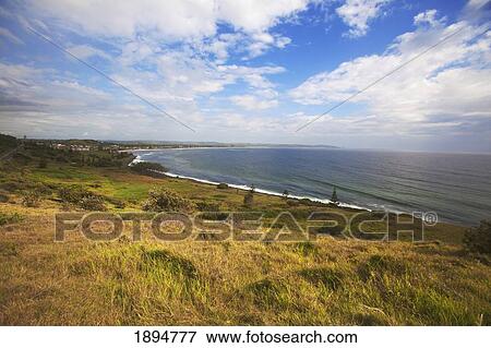 Stock Photo - a village along the coast; lennox head, new south wales, australia. Fotosearch
