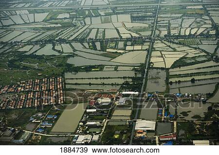 Stock Photo - aerial view of bangkok; bangkok, thailand. Fotosearch