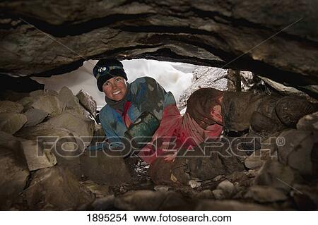 an athletic female caver; fernie, british columbia, canada View Large Photo Image Picture - an athletic female caver; fernie, british columbia, canada. Fotosearch