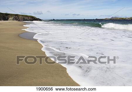 beach on blasket island off the coast of kerry in munster region; county kerry, ireland View Large Photo Image Stock Photograph - beach on blasket island off the coast of kerry in munster region; county kerry, ireland. Fotosearch