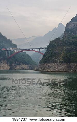 bridge over yangtze river; hubei province, china View Large Photo Image Stock Photo - bridge over yangtze river; hubei province, china. Fotosearch