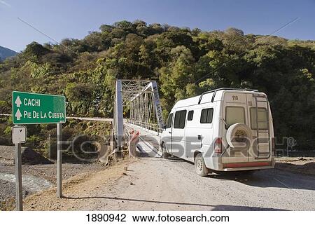 Stock Image - camper van on ruta 33 on the way to cachi; salta, argentina. Fotosearch