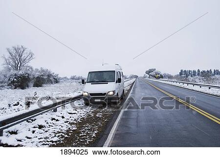 camper van stopped on the side of a snowy road near tucuman; tucuman, argentina View Large Photo Image Stock Photography - camper van stopped on the side of a snowy road near tucuman; tucuman, argentina. Fotosearch
