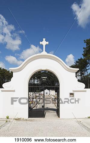 Stock Photograph - cemetery built 1931; carrico, estremadura and ribatejo, portugal. Fotosearch
