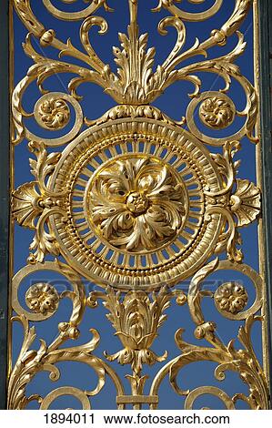 Stock Image - close up of golden gates at palace de la concorde; paris, france. Fotosearch