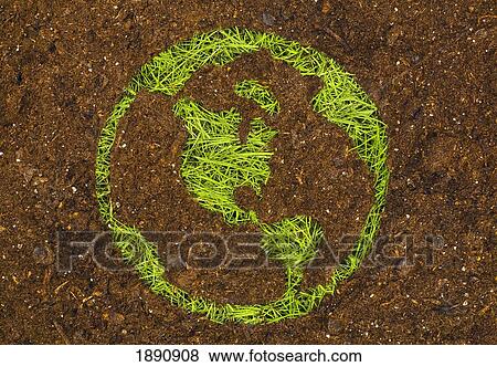 grass growing in the shape of the earth View Large Photo Image Stock Photo - grass growing in the shape of the earth. Fotosearch