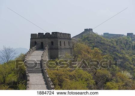great wall of china outside beijing at mutianyu; beijing, china View Large Photo Image Picture - great wall of china outside beijing at mutianyu; beijing, china. Fotosearch