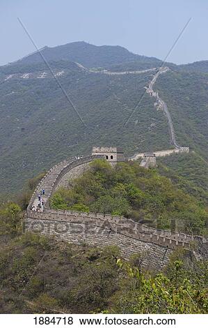 great wall of china outside beijing at mutianyu; beijing, china View Large Photo Image Stock Photo - great wall of china outside beijing at mutianyu; beijing, china. Fotosearch