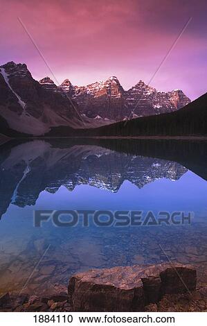 moraine lake's valley of the ten peaks; lake louise, alberta, canada View Large Photo Image Stock Image - moraine lake's valley of the ten peaks; lake louise, alberta, canada. Fotosearch