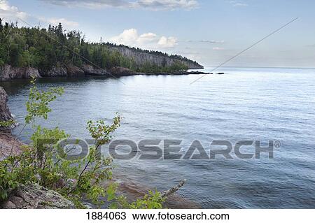 Stock Image - north shore of lake superior in tettegouche state park; minnesota, united states of america. Fotosearch