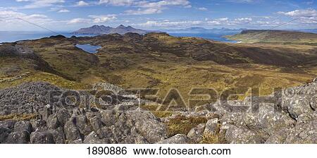 panoramic view from an sgurr; isle of eigg, lochaber, highland, scotland View Large Photo Image Stock Photograph - panoramic view from an sgurr; isle of eigg, lochaber, highland, scotland. Fotosearch