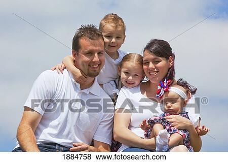 portrait of a family with three children; portland, oregon, united states of america View Large Photo Image Stock Photo - portrait of a family with three children; portland, oregon, united states of america. Fotosearch