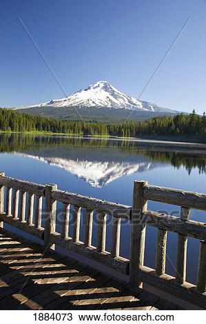 reflection of mount hood in trillium lake in the oregon cascades; oregon, united states of america View Large Photo Image Stock Image - reflection of mount hood in trillium lake in the oregon cascades; oregon, united states of america. Fotosearch
