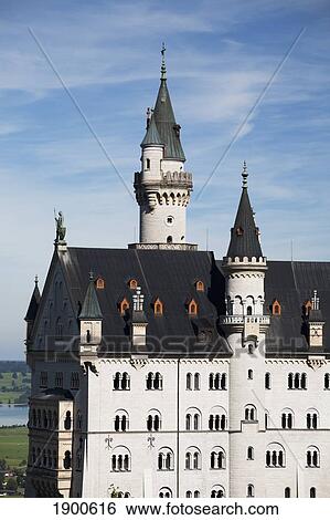 Stock Photograph - side view of a bavarian castle; fussen, germany. Fotosearch