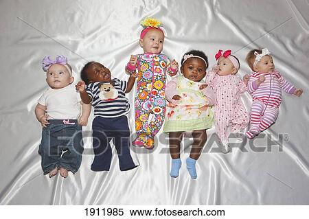 six babies lined up laying on their backs; portland, ontario, canada View Large Photo Image Stock Photography - six babies lined up laying on their backs; portland, ontario, canada. Fotosearch