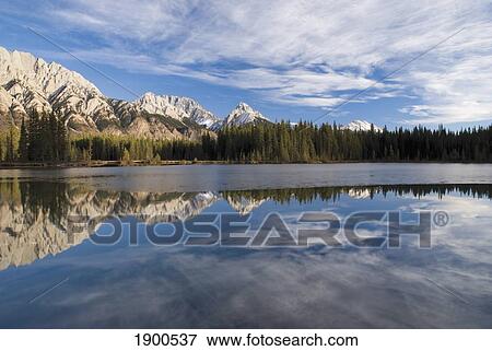 Stock Photo - spillway lake in kananaskis country; alberta, canada. Fotosearch