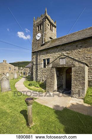 Stock Image - st. mary's church; muker, swaledale, yorkshire, england. Fotosearch