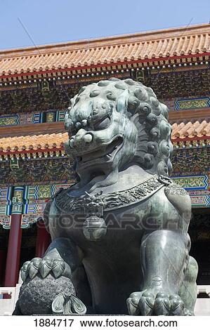 statue of a lion in forbidden city; beijing, china View Large Photo Image Stock Photo - statue of a lion in forbidden city; beijing, china. Fotosearch