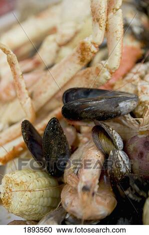 steamed seafood; seattle, washington, united states of america View Large Photo Image Stock Image - steamed seafood; seattle, washington, united states of america. Fotosearch