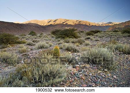 Stock Image - sunrise over the hills of the quebrada de humahuaca; tilcara, jujuy, argentina. Fotosearch