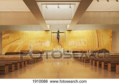 Stock Photo - the church of the holy trinity, consecrated october 2007; fatima, estremadura and ribatejo, portugal. Fotosearch