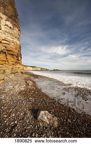 Stock Photography - tide rushing on to the shore; south shields, tyne and wear, england. Fotosearch