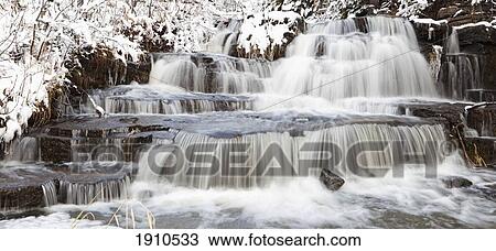 waterfalls with fresh snow; thunder bay, ontario, canada View Large Photo Image Stock Image - waterfalls with fresh snow; thunder bay, ontario, canada. Fotosearch
