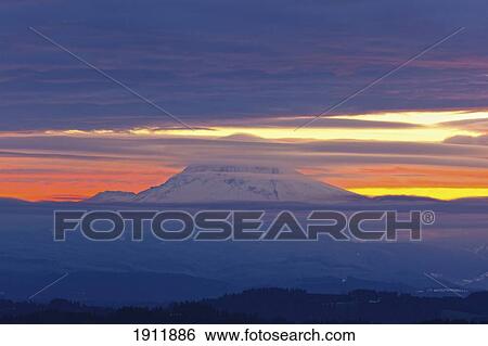 winter sunrise over mount hood; oregon, united states of america View Large Photo Image Stock Photograph - winter sunrise over mount hood; oregon, united states of america. Fotosearch