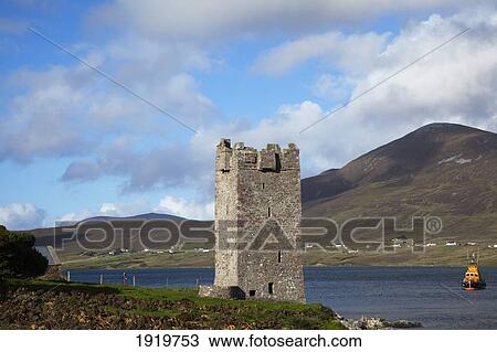 Stock Image - 15Th Century Kildavnet Castle; Achill Island, County Mayo, Ireland. Fotosearch