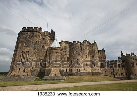 Alnwick Castle (used as a stand-in for Harry Potter's Hogwarts); Alnwick, England View Large Photo Image Stock Image - Alnwick Castle (used as a stand-in for Harry Potter's Hogwarts); Alnwick, England. Fotosearch