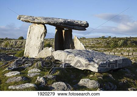 Ancient Megalithic Tomb, Poulnabrone Dolmen; Ballyvaghen, County Clare, Ireland View Large Photo Image Stock Photo - Ancient Megalithic Tomb, Poulnabrone Dolmen; Ballyvaghen, County Clare, Ireland. Fotosearch