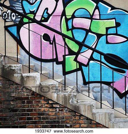 art mural by urban stairway in 798 art zone; beijing, china View Large Photo Image Stock Photo - art mural by urban stairway in 798 art zone; beijing, china. Fotosearch