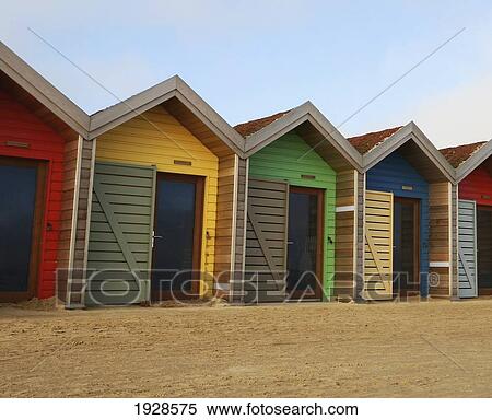 Stock Photography - beach huts; blyth, northumberland, england. Fotosearch