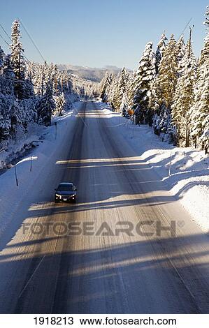 car on road by mount hood area in winter; oregon, usa View Large Photo Image Stock Image - car on road by mount hood area in winter; oregon, usa. Fotosearch