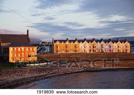 Coastal Irish Town At Sunset; Bundoran, County Donegal, Ireland View Large Photo Image Stock Photo - Coastal Irish Town At Sunset; Bundoran, County Donegal, Ireland. Fotosearch