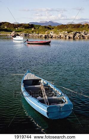 Colorful Boats In The Water; Roundstone, County Galway, Ireland View Large Photo Image Picture - Colorful Boats In The Water; Roundstone, County Galway, Ireland. Fotosearch