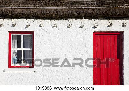 Detail Of Traditional Irish Cottage; Glencolumbkille, County Donegal, Ireland View Large Photo Image Stock Photograph - Detail Of Traditional Irish Cottage; Glencolumbkille, County Donegal, Ireland. Fotosearch