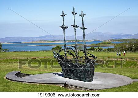 Famine Memorial Shaped Like A Boat; Newport, County Mayo, Ireland View Large Photo Image Stock Photograph - Famine Memorial Shaped Like A Boat; Newport, County Mayo, Ireland. Fotosearch