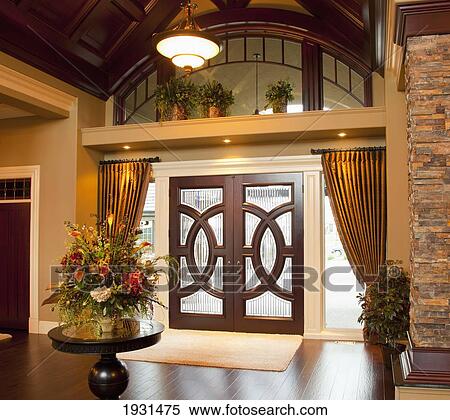 Stock Photography - foyer of luxurious home; st. albert, alberta, canada. Fotosearch