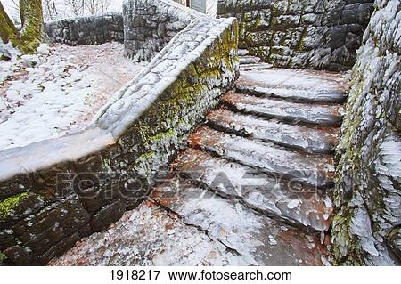 icy steps by latourell falls; columbia river gorge, oregon, usa View Large Photo Image Stock Photo - icy steps by latourell falls; columbia river gorge, oregon, usa. Fotosearch