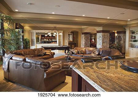 Picture - lower floor recreational room in show home; st. albert, alberta, canada. Fotosearch