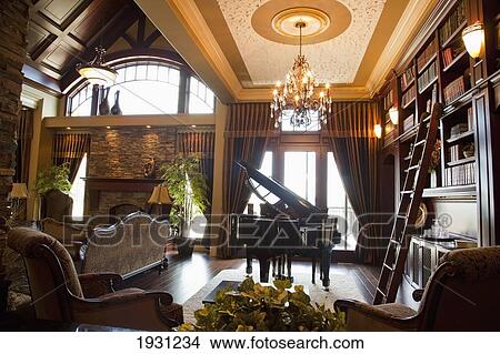 Picture - luxurious estate home study; st. albert, alberta, canada. Fotosearch