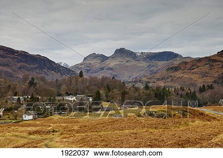 Stock Photo - mountain landscape; langdale, cumbria, england. Fotosearch