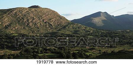 Stock Photo - Mountainous Irish Landscape; Lauragh, County Kerry, Ireland. Fotosearch